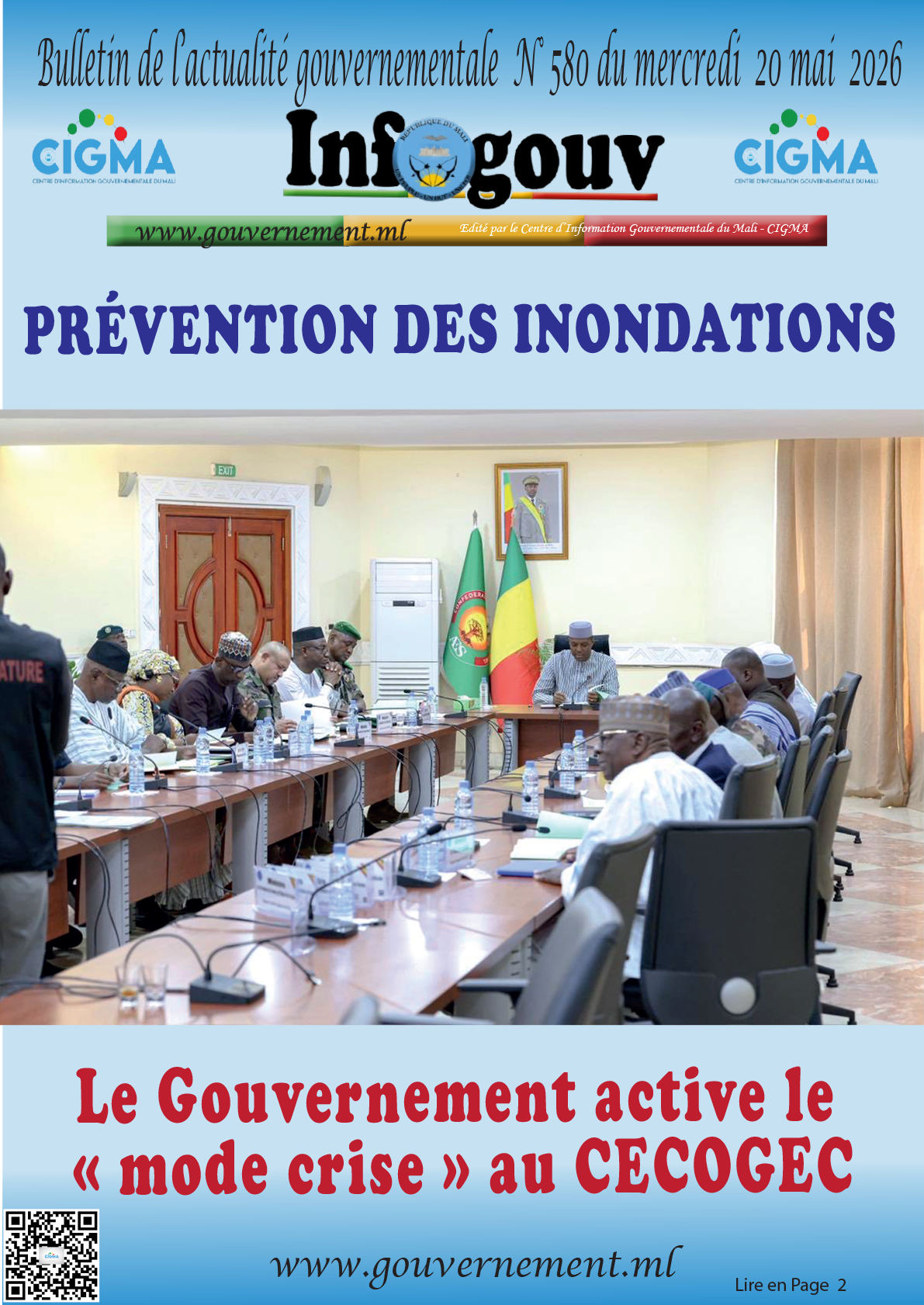 Info-Gouv N° 580 du Mercredi 20 mai 2026 – Information Gouvernementale ...